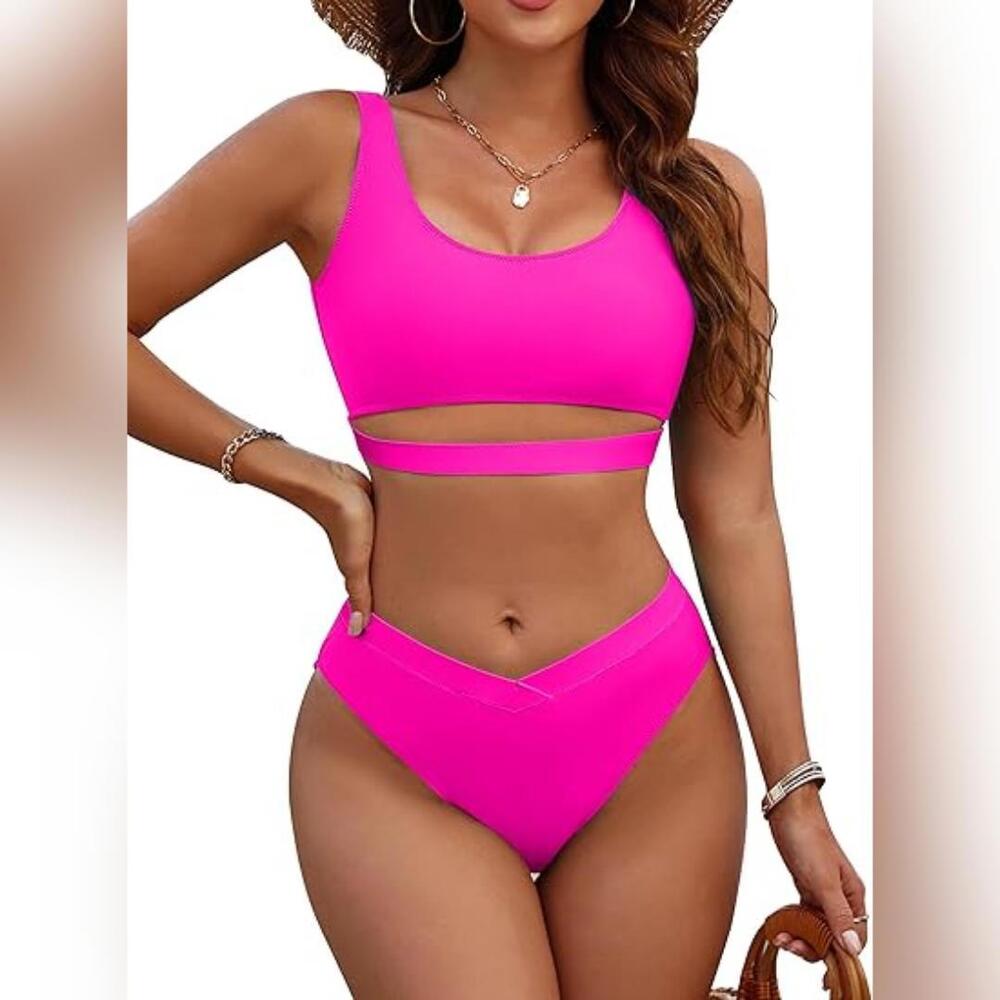 Chic Neon Pink Bikini Set